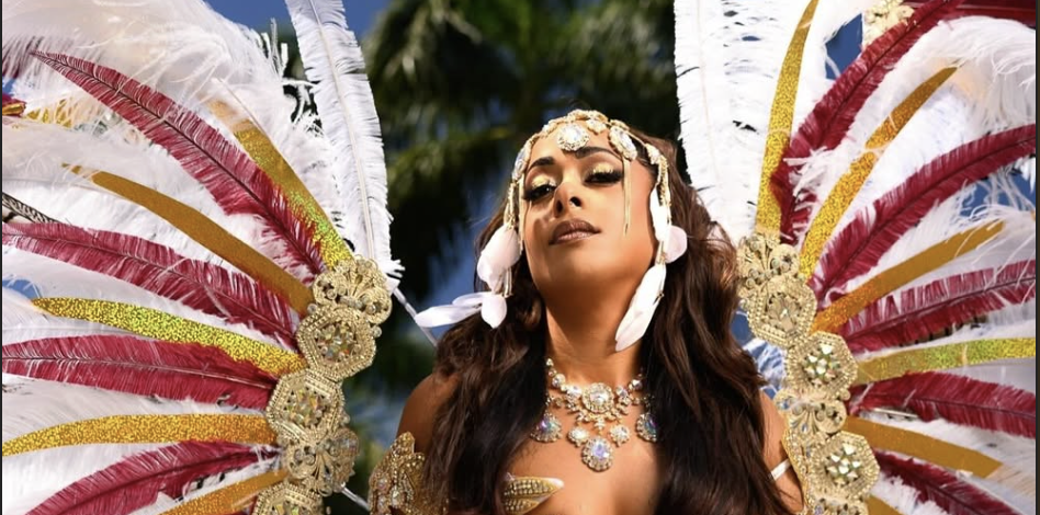 Carnival Glam Hub masquerader portrait, Jamaica Carnival